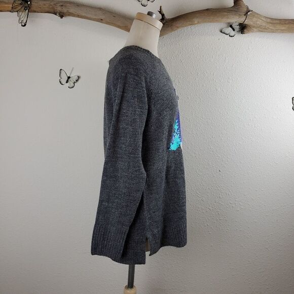 Lauren Conrad gray sweater with sequined penguin - Picture 7 of 8